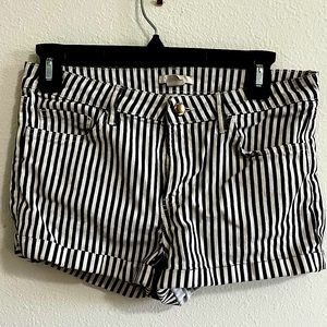 H&M Black + White Striped Shorts